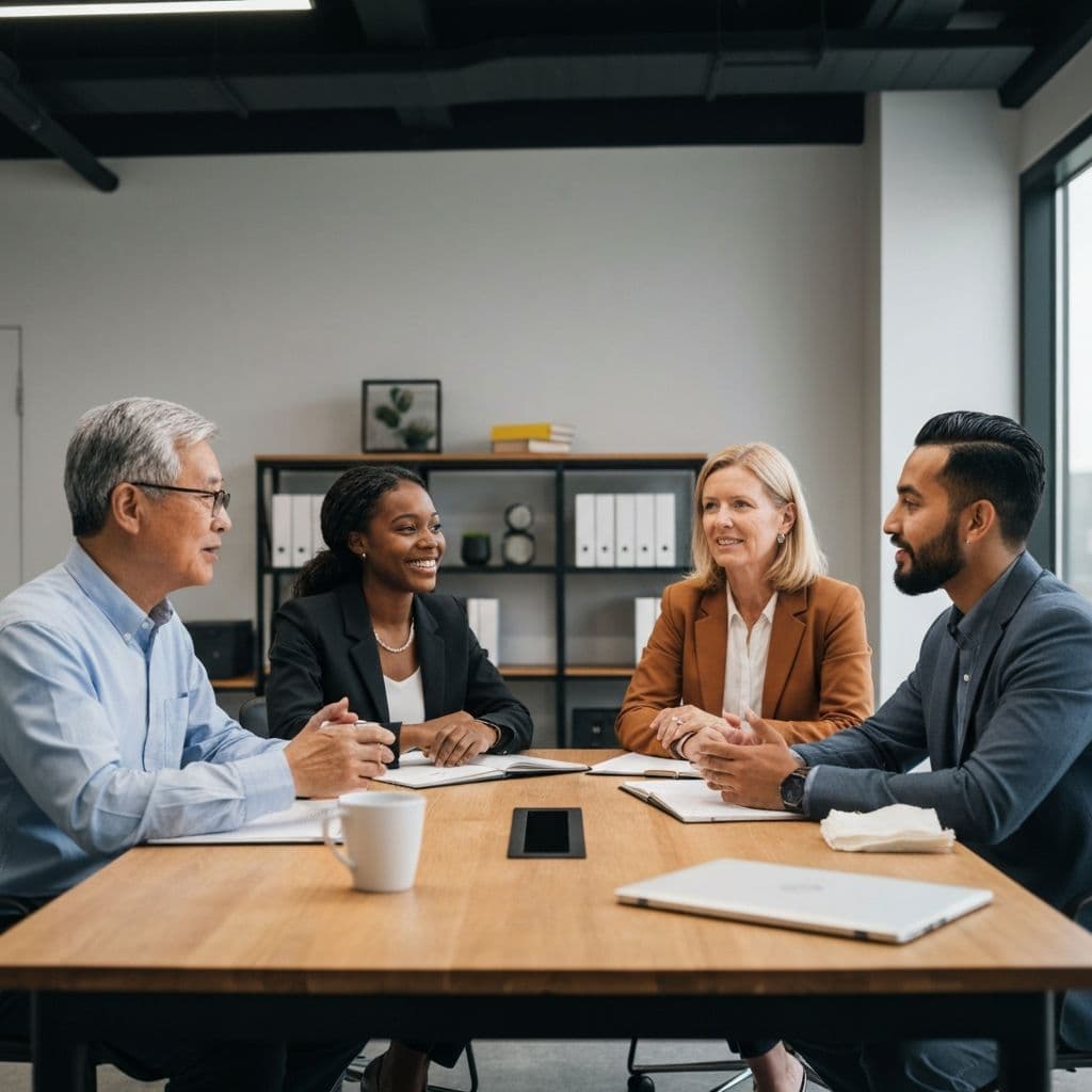 Rrova team helping clients