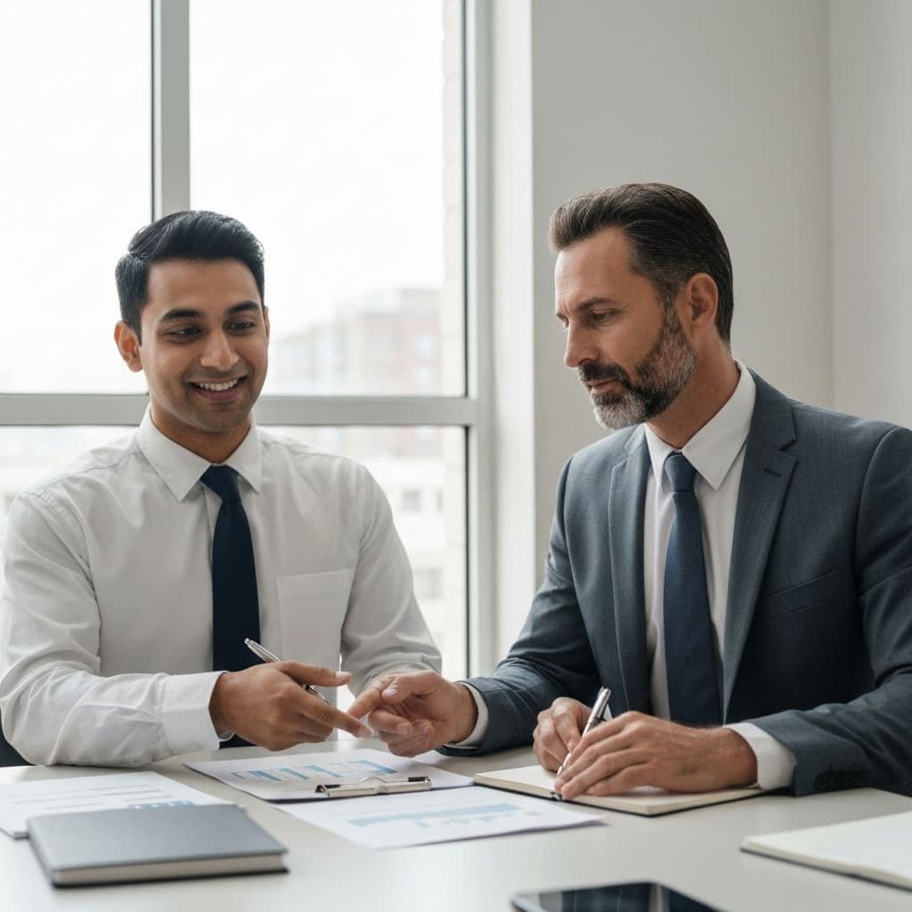 Financial advisor helping with debt relief