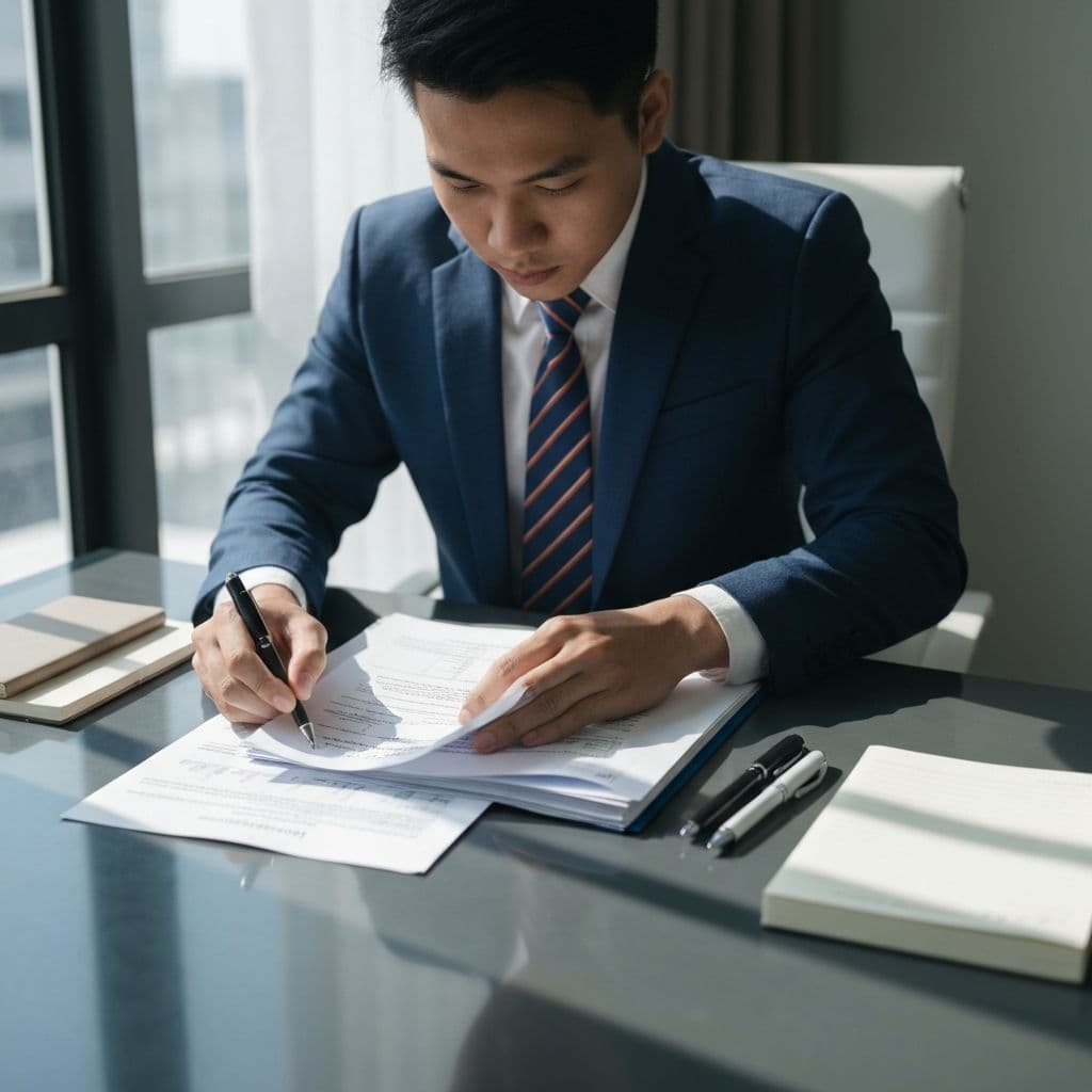 Person organizing finances for debt consolidation