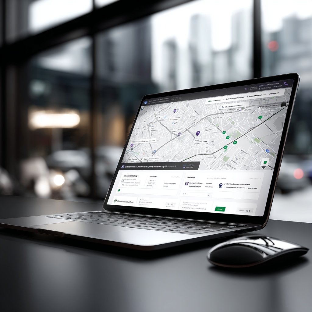 Laptop displaying a local map with business listings, symbolizing Google Map Pack optimization.